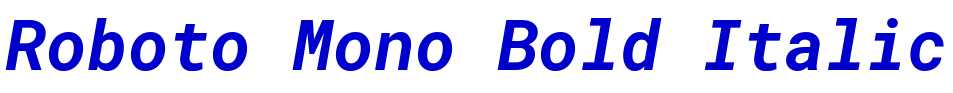 Roboto Mono Bold Italic Schriftart
